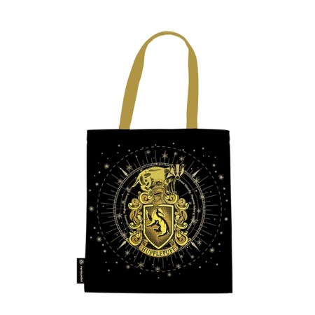 Hufflepuff Tote (Harry Potter Collection) Black Canvas Bag